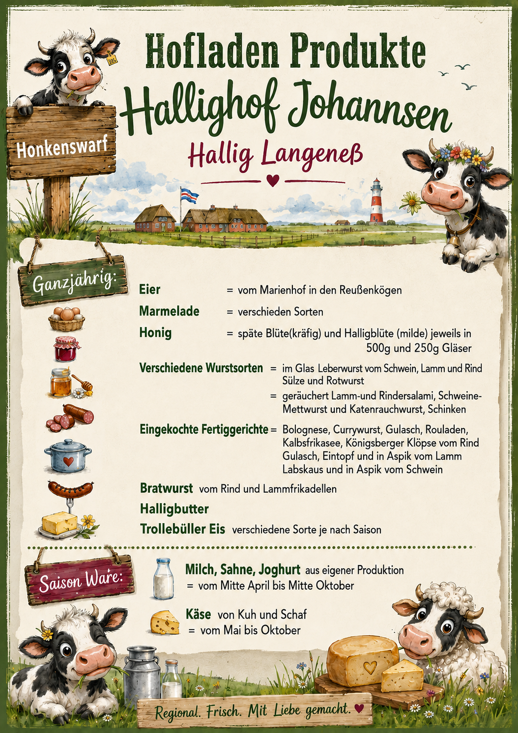 Hallighof Johannsen - Hofladen Produkte